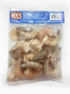 Krevetės baltakojės-karališkos 1kg/750g netto, šaldytos, nevirtos, valytos, dydis 16-20vnt/kg